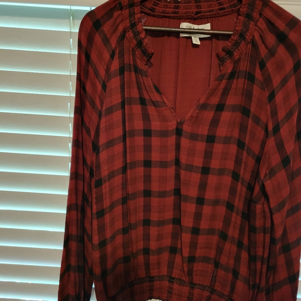 Anthropolgie plaid blouse